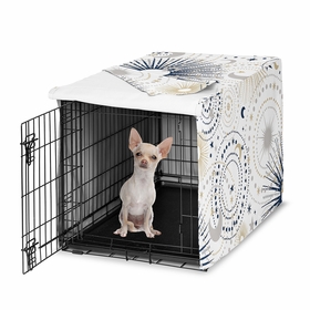 Celestial Navy Blue and Gold Collection Dog Crate Kennel Cover 24in.