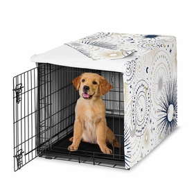 Celestial Navy Blue and Gold Collection Dog Crate Kennel Cover 36in.