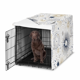 Celestial Navy Blue and Gold Collection Dog Crate Kennel Cover 42in.