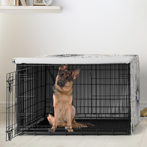 Celestial Navy Blue and Gold Collection Dog Crate Kennel Cover 48in. - alt image 1