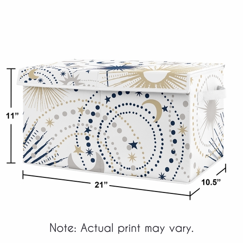Celestial Navy Blue and Gold Collection Fabric Toy Bin Storage - alt image 2