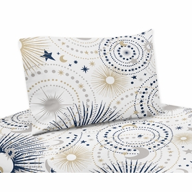 Celestial Navy Blue and Gold Collection Queen Sheet Set