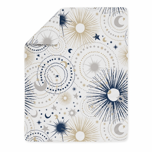 Celestial Navy Blue and Gold Collection Toddler Bedding - alt image 1