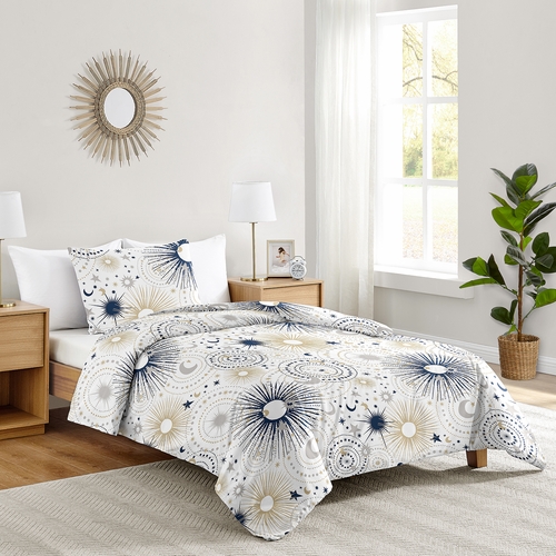 Celestial Navy Blue and Gold Collection Twin Bedding - alt image 1