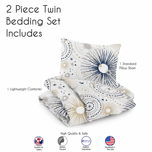 Celestial Navy Blue and Gold Collection Twin Bedding - alt image 4