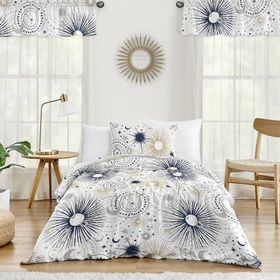 Celestial Navy Blue and Gold Collection Twin Bedding