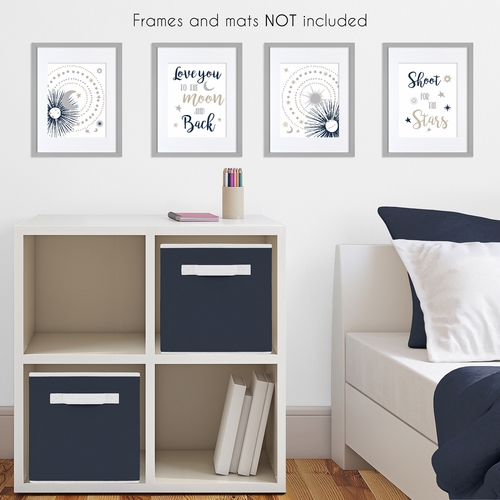 Celestial Navy Blue and Gold Collection Wall Art Prints - Set of 4 - alt image 2