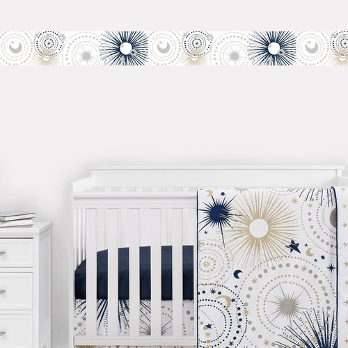 Celestial Navy Blue and Gold Collection Wallpaper Border