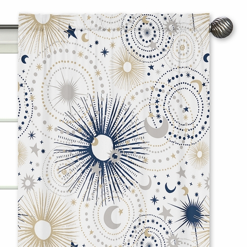 Celestial Navy Blue and Gold Collection Window Panels - Set of 2 - alt image 2