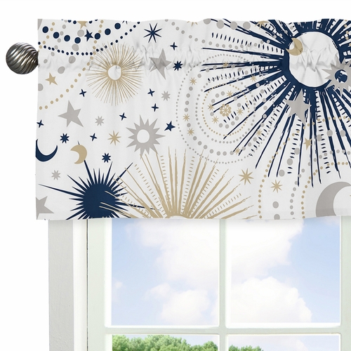 Celestial Navy Blue and Gold Collection Window Valance - alt image 3