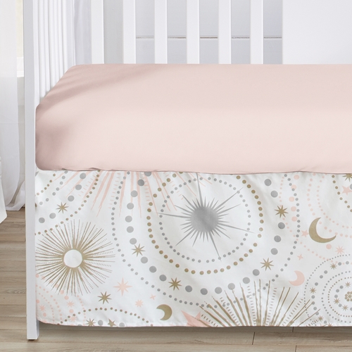 Celestial Pink and Gold 4 Piece Bumperless Crib Bedding Collection - alt image 3