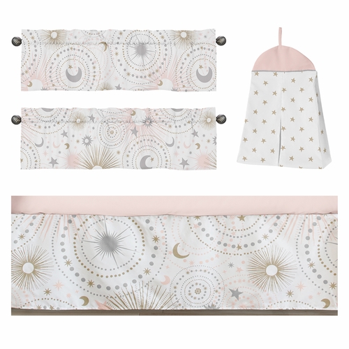 Celestial Pink and Gold Collection 11 Piece Crib Bedding - alt image 4