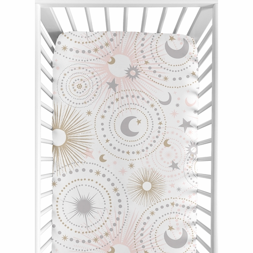 Celestial Pink and Gold Collection 2 Pack Crib Sheets - alt image 1