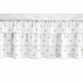 Celestial Pink and Gold Collection 3 Tiered Crib Bed Skirt