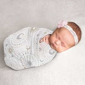 Celestial Pink And Gold Collection Baby Swaddle Blanket