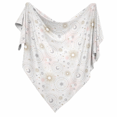 Celestial Pink And Gold Collection Baby Swaddle Blanket - alt image 1