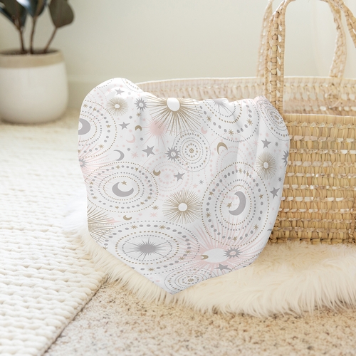 Celestial Pink And Gold Collection Baby Swaddle Blanket - alt image 3
