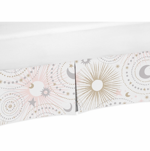 Celestial Pink and Gold Collection Crib Bed Skirt