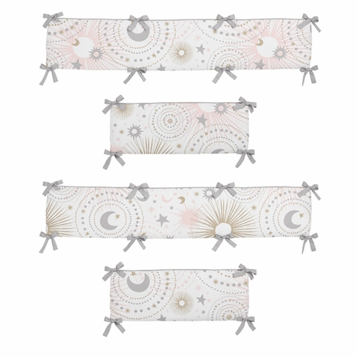 Celestial Pink and Gold Collection Crib Bumper Pad