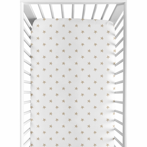 Celestial Pink and Gold Collection Crib Sheet - Gold Star Print