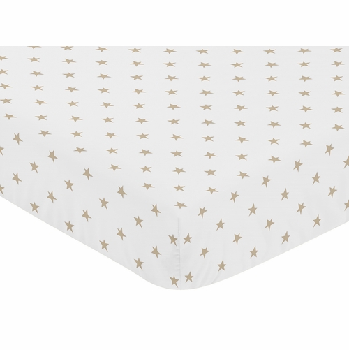 Celestial Pink and Gold Collection Crib Sheet - Gold Star Print - alt image 2