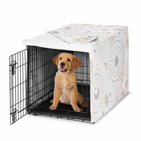 Celestial Pink and Gold Collection Dog Crate Kennel Cover 36in.