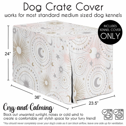 Celestial Pink and Gold Collection Dog Crate Kennel Cover 36in. - alt image 4