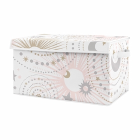 Celestial Pink and Gold Collection Fabric Toy Bin Storage