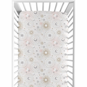 Celestial Pink And Gold Collection Jersey Knit Crib Sheet