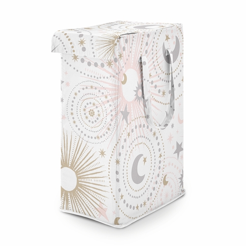 Celestial Pink and Gold Collection Laundry Hamper with Handles