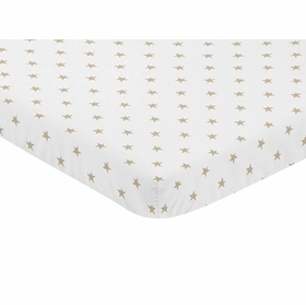 Celestial Pink and Gold Collection Mini Crib Sheet - Gold Star Print