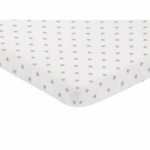 Celestial Pink and Gold Collection Mini Crib Sheet - Gold Star Print