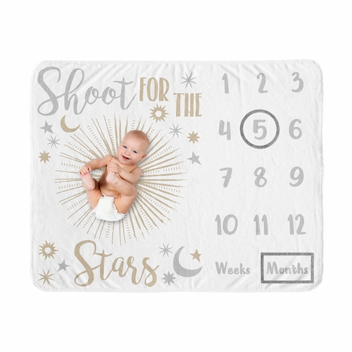 Celestial Pink and Gold Collection Monthly Milestone Baby Blanket