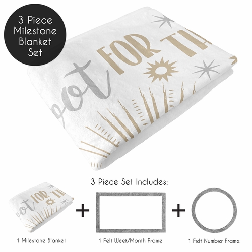 Celestial Pink and Gold Collection Monthly Milestone Baby Blanket - alt image 1