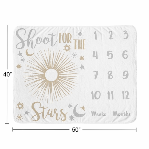Celestial Pink and Gold Collection Monthly Milestone Baby Blanket - alt image 3