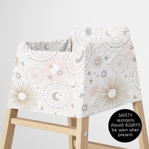 Celestial Pink and Gold Collection Multi Use Baby Car Seat and Nursing Cover - alt image 4