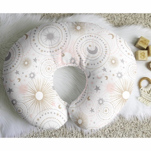 Celestial Pink and Gold Collection Nursing Breastfeeding Pillow Cover - alt image 4
