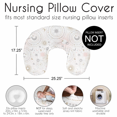 Celestial Pink and Gold Collection Nursing Breastfeeding Pillow Cover - alt image 5