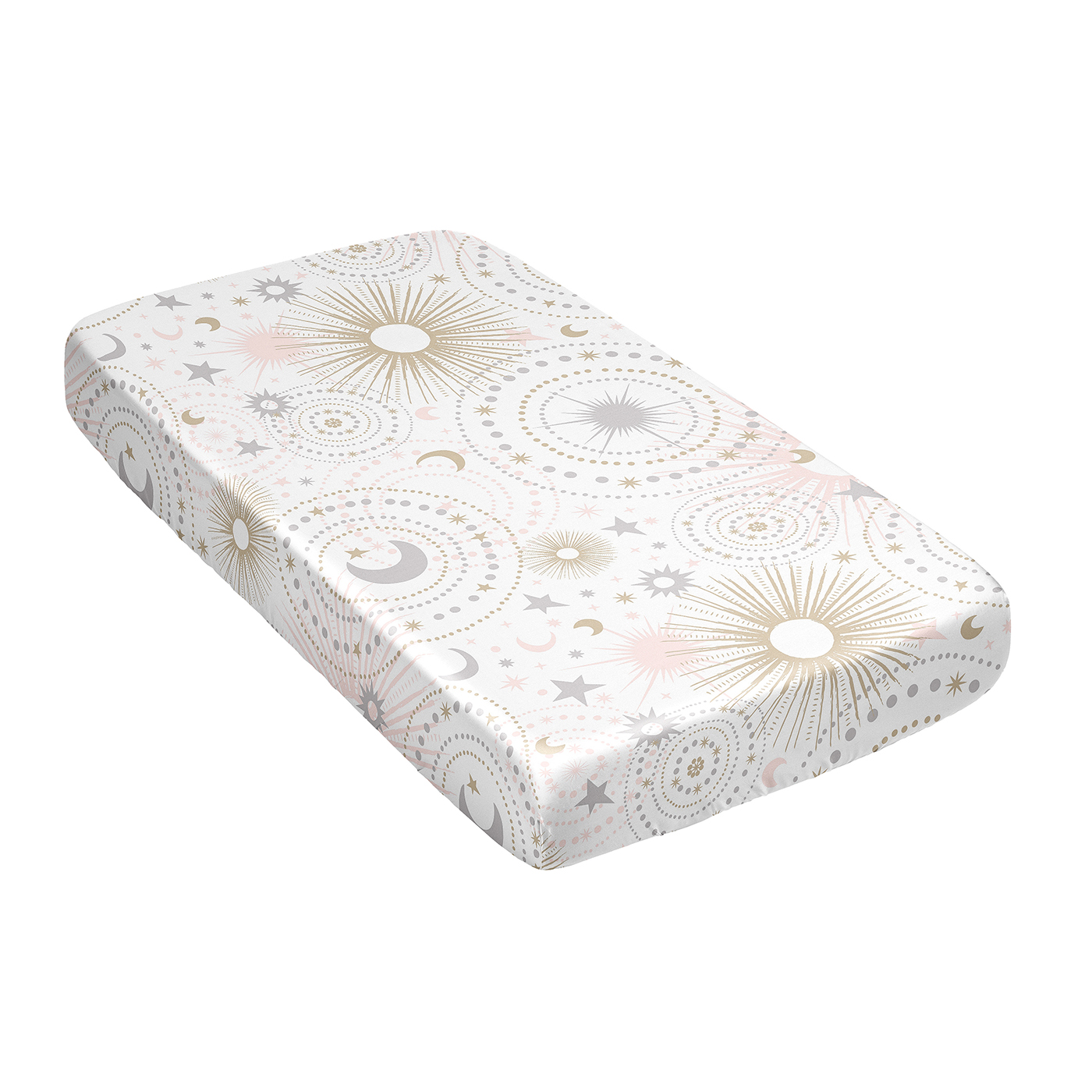 Celestial Pink and Gold Collection Satin Fitted Crib Sheet