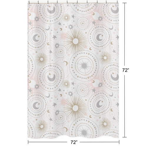 Celestial Pink and Gold Collection Shower Curtain - alt image 4