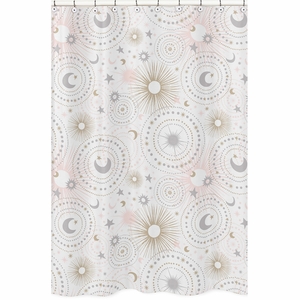 Celestial Pink and Gold Collection Shower Curtain