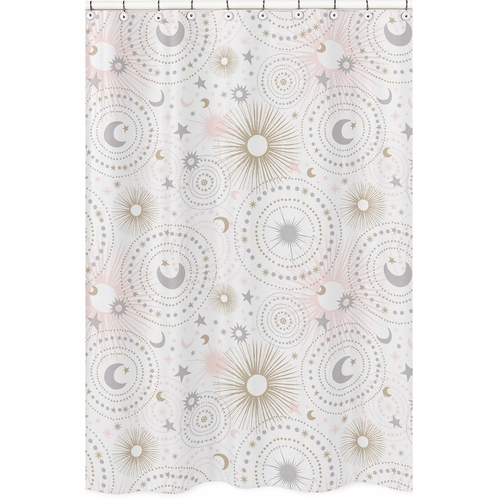 Celestial Pink and Gold Collection Shower Curtain