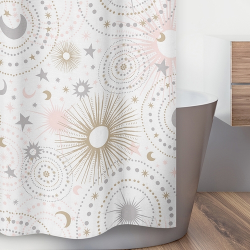 Celestial Pink and Gold Collection Shower Curtain - alt image 2