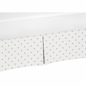 Celestial Pink and Gold Collection Star Print Crib Bed Skirt