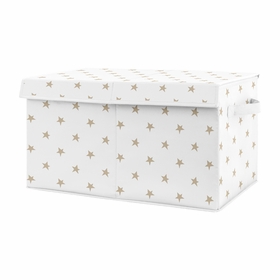 Celestial Pink and Gold Collection Star Print Fabric Toy Bin Storage