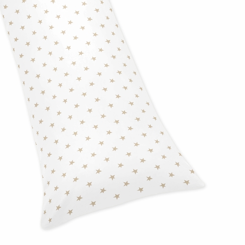 Celestial Pink and Gold Collection Star Print Full Length Body Pillow Cover