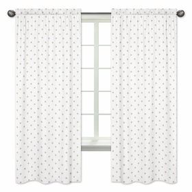 Celestial Pink and Gold Collection Star Print Window Panels - Set of 2