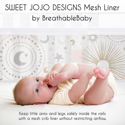Celestial Pink and Gold Collection Sweet Jojo Designs + BreathableBaby Breathable Mesh Crib Liner - alt image 2