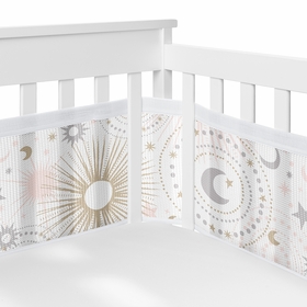 Celestial Pink and Gold Collection Sweet Jojo Designs + BreathableBaby Breathable Mesh Crib Liner