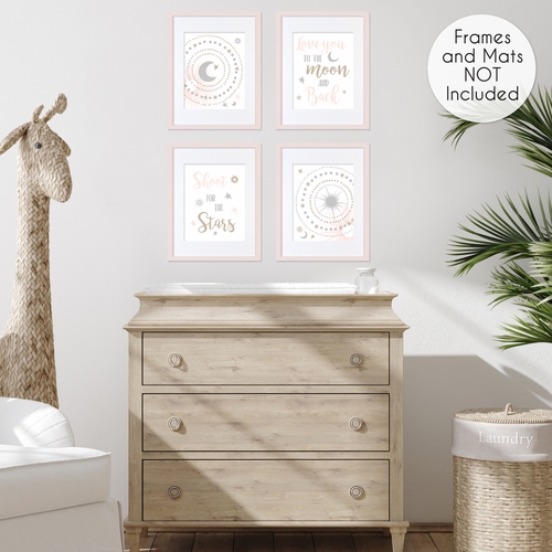 Celestial Pink and Gold Collection Wall Art Prints - Set of 4 - alt image 3